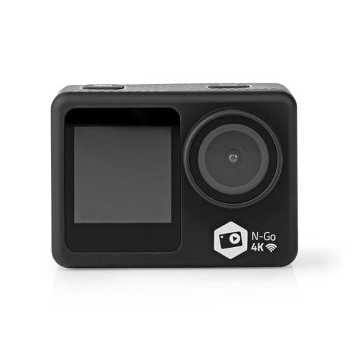 NEDIS Action CAM | 4K @ 30fps | 16 MPixel | Resistente al Agua hasta: 30 m | 90 min | Wi-Fi | Aplicación Disponible para: Android™ / iOS | Incluye Soporte | Negro